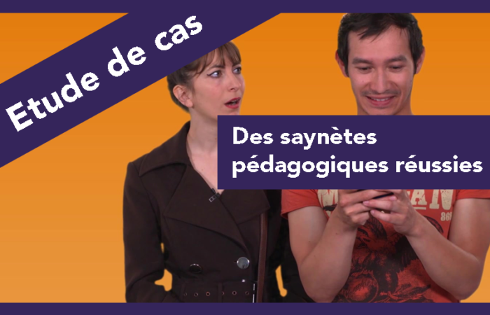 deux comédiens jouent une saynètes pédagogiques pour un client bancaire, ils servent d'illustration à une étude de cas